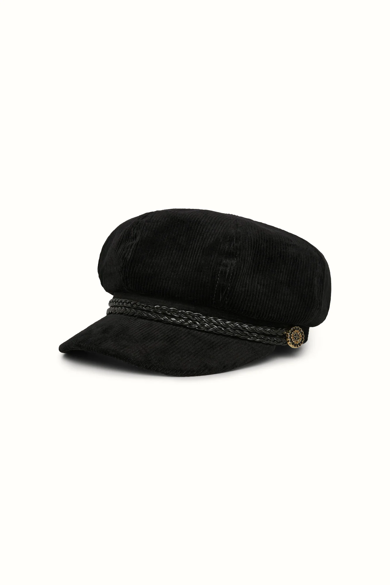 Harlow Black Corduroy Baker Hat - Image 6
