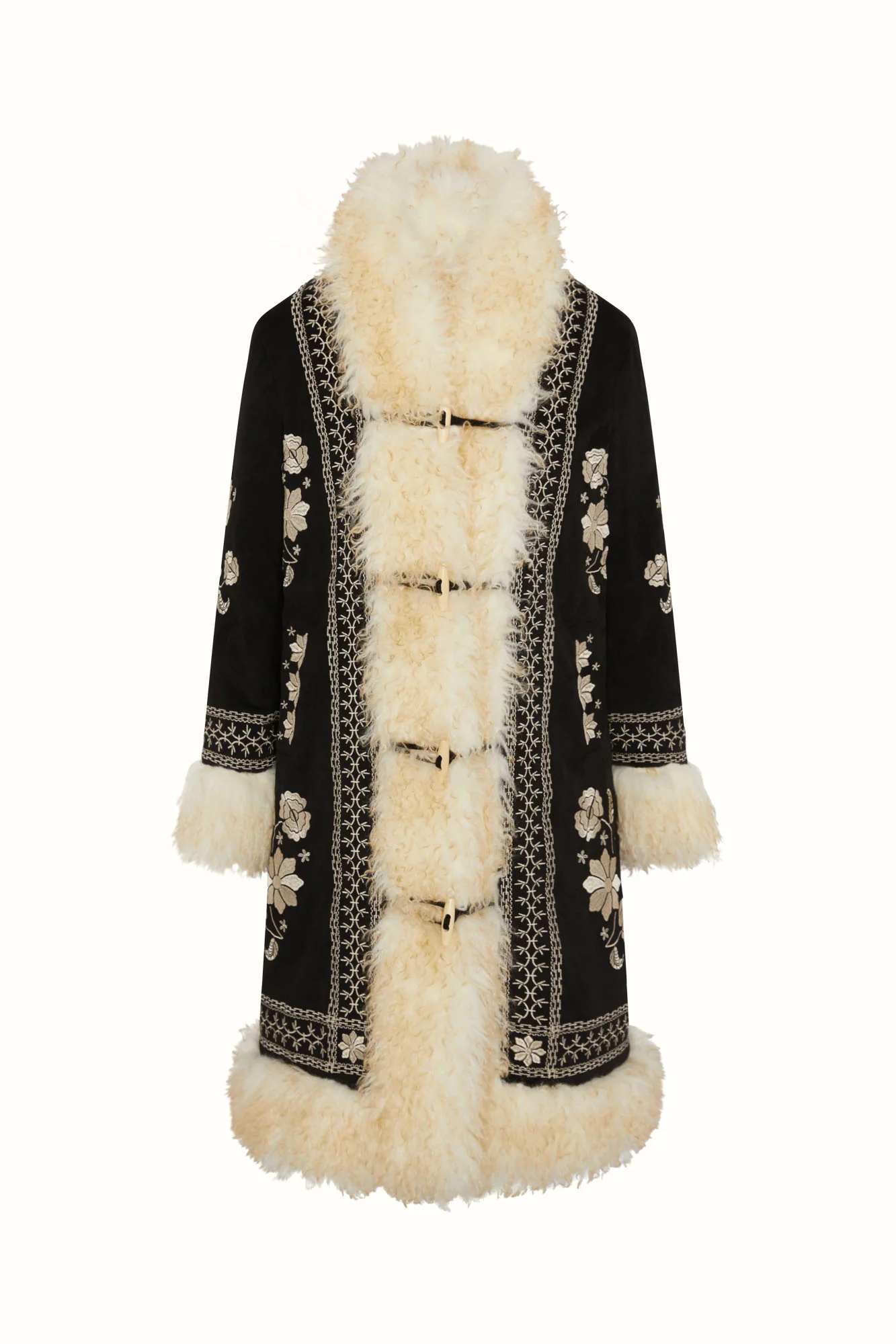 Breaking Hearts Black Embroidered Long Penny Lane Coat - Image 5