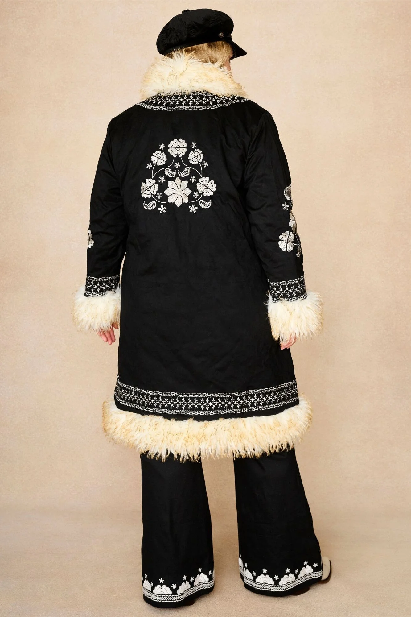 Breaking Hearts Black Embroidered Long Penny Lane Coat - Image 8