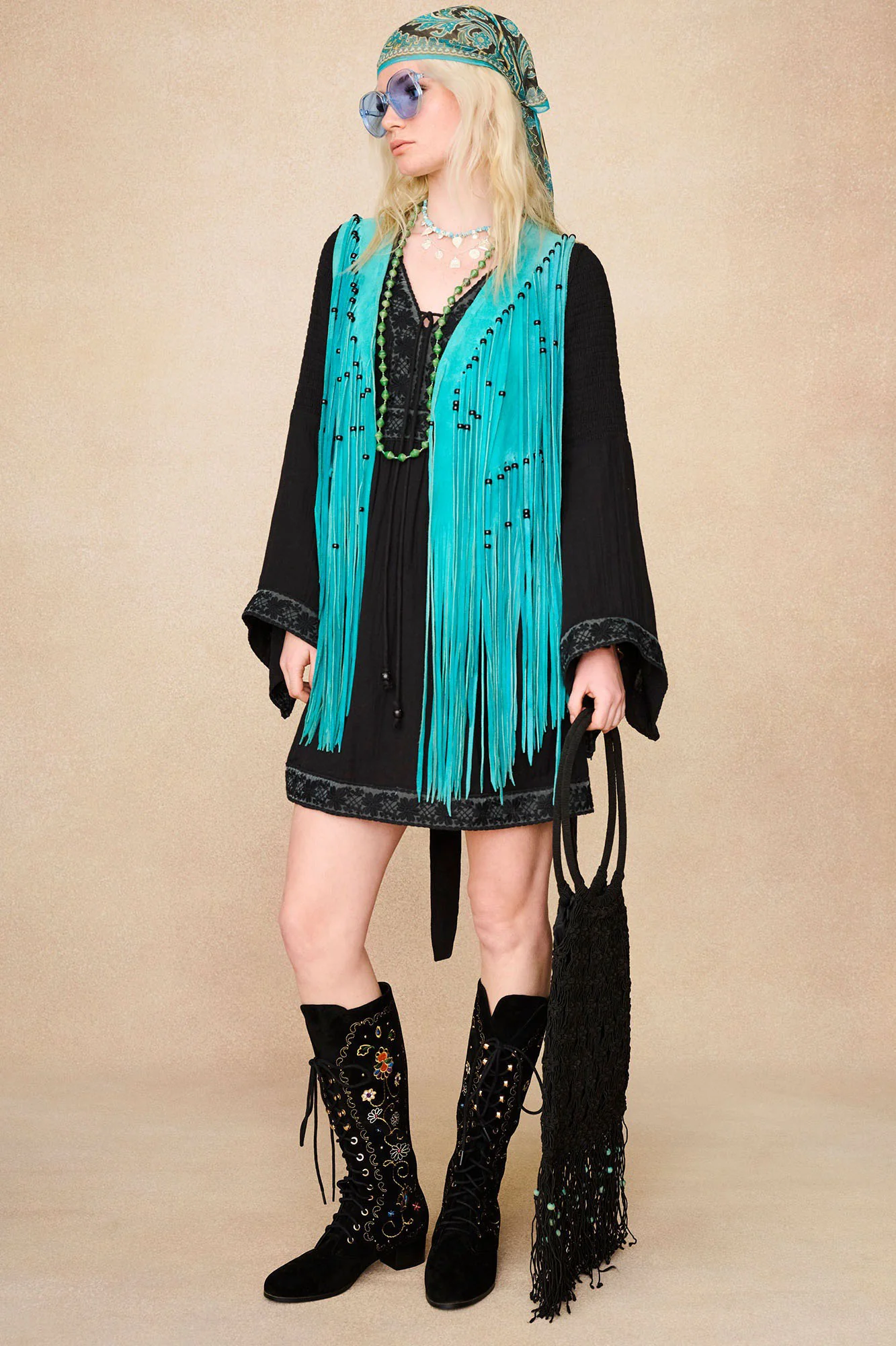 Reverie Black Lace Trim Mini Dress - Image 3