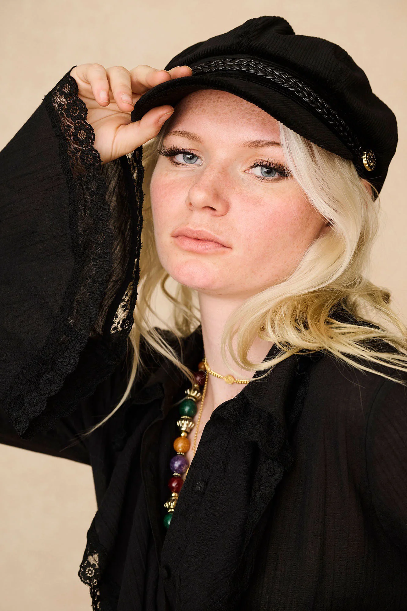 Storyteller Black Lace Trim Ruffle Blouse - Image 3