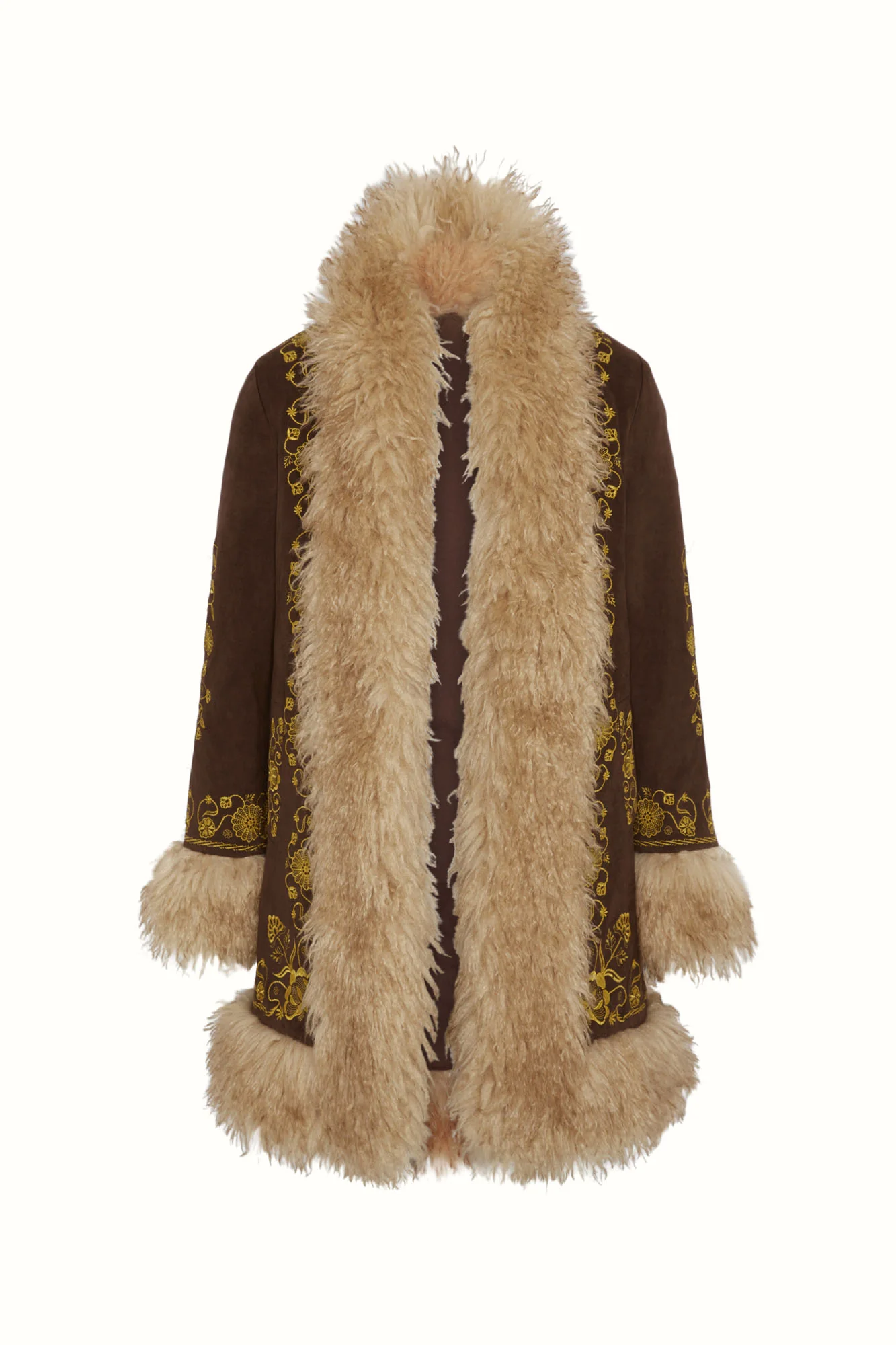 Breaking Hearts Brown Embroidered Penny Lane Coat - Image 11