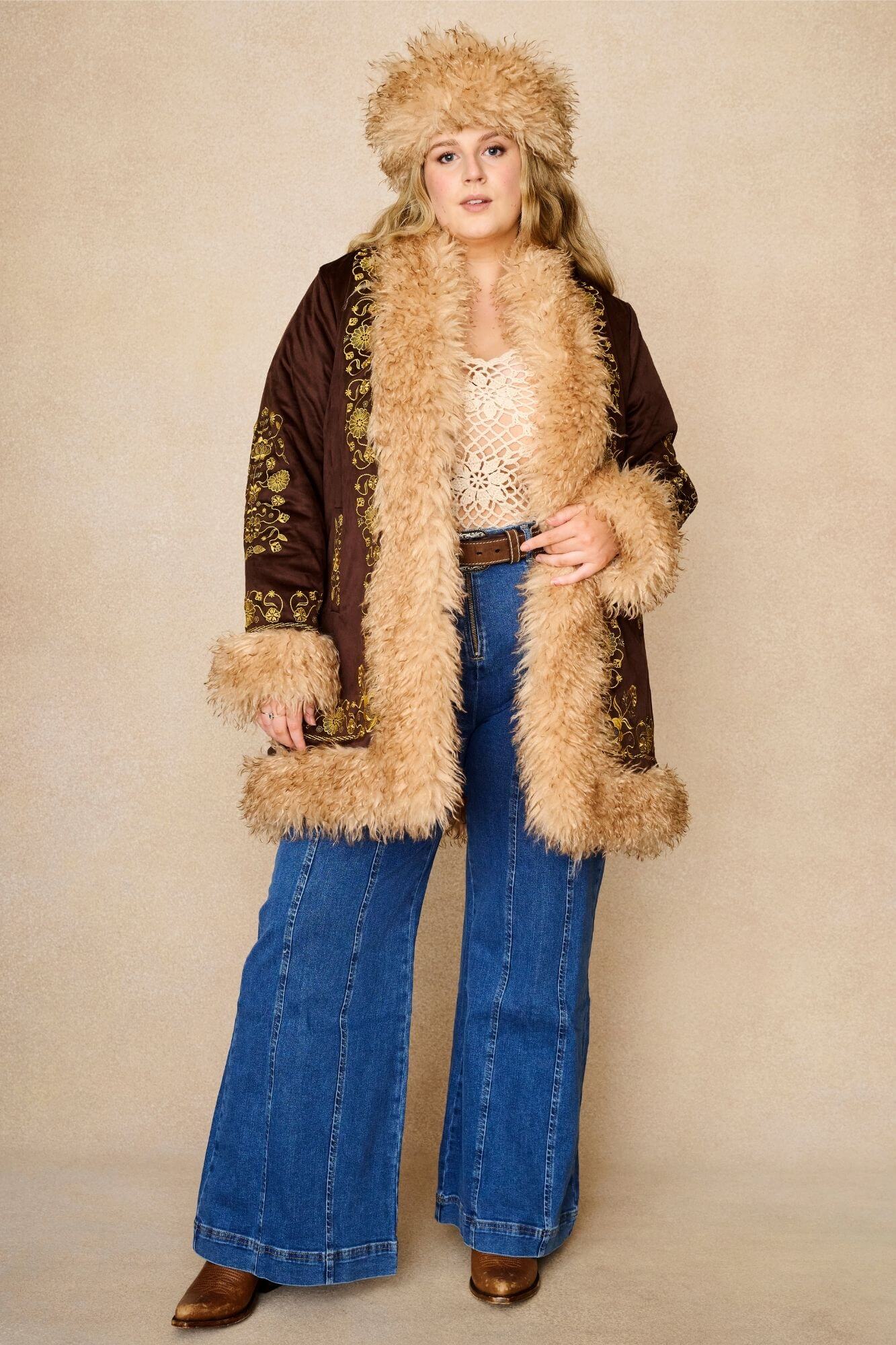 Breaking Hearts Brown Embroidered Penny Lane Coat - Image 7