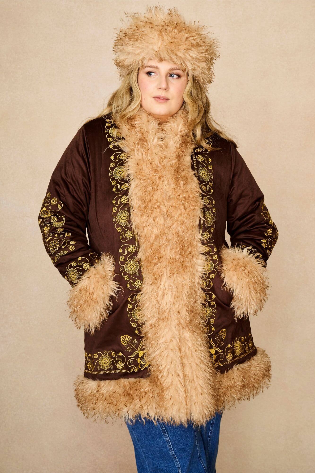 Breaking Hearts Brown Embroidered Penny Lane Coat - Image 8