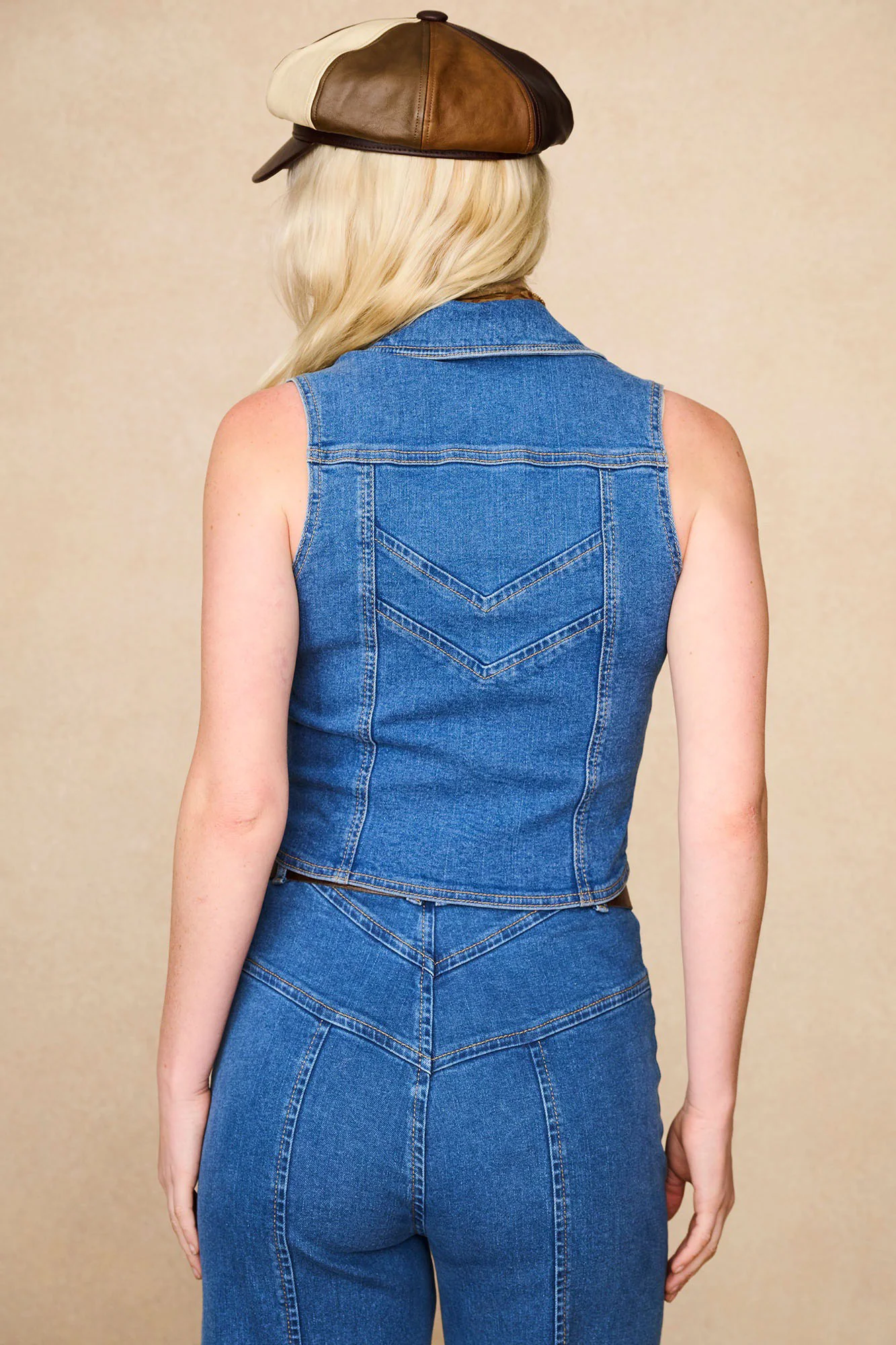 Little Jeanie Chevron Denim Vest - Image 9
