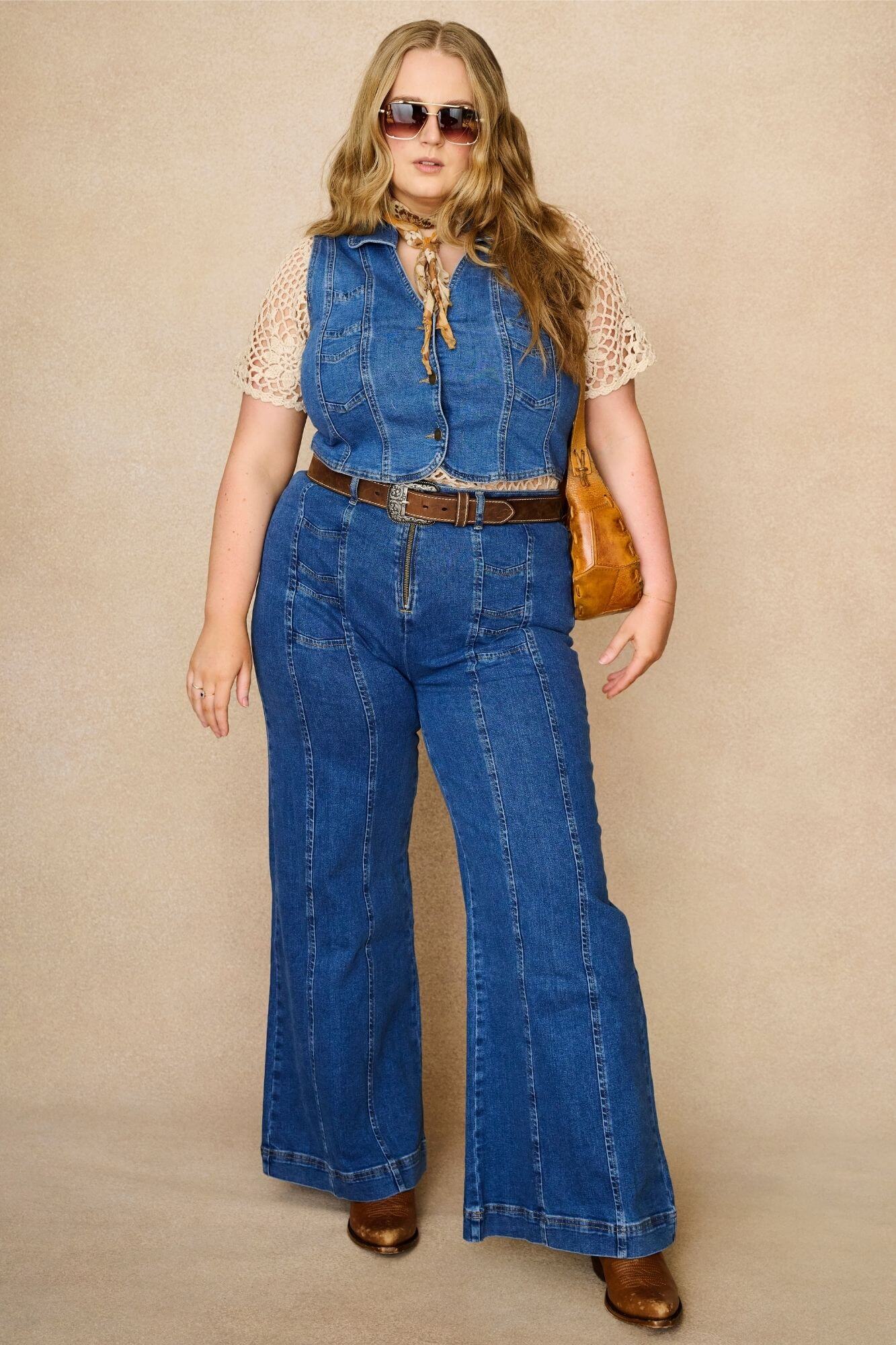 Little Jeanie Chevron Wide Leg Jeans - Image 5