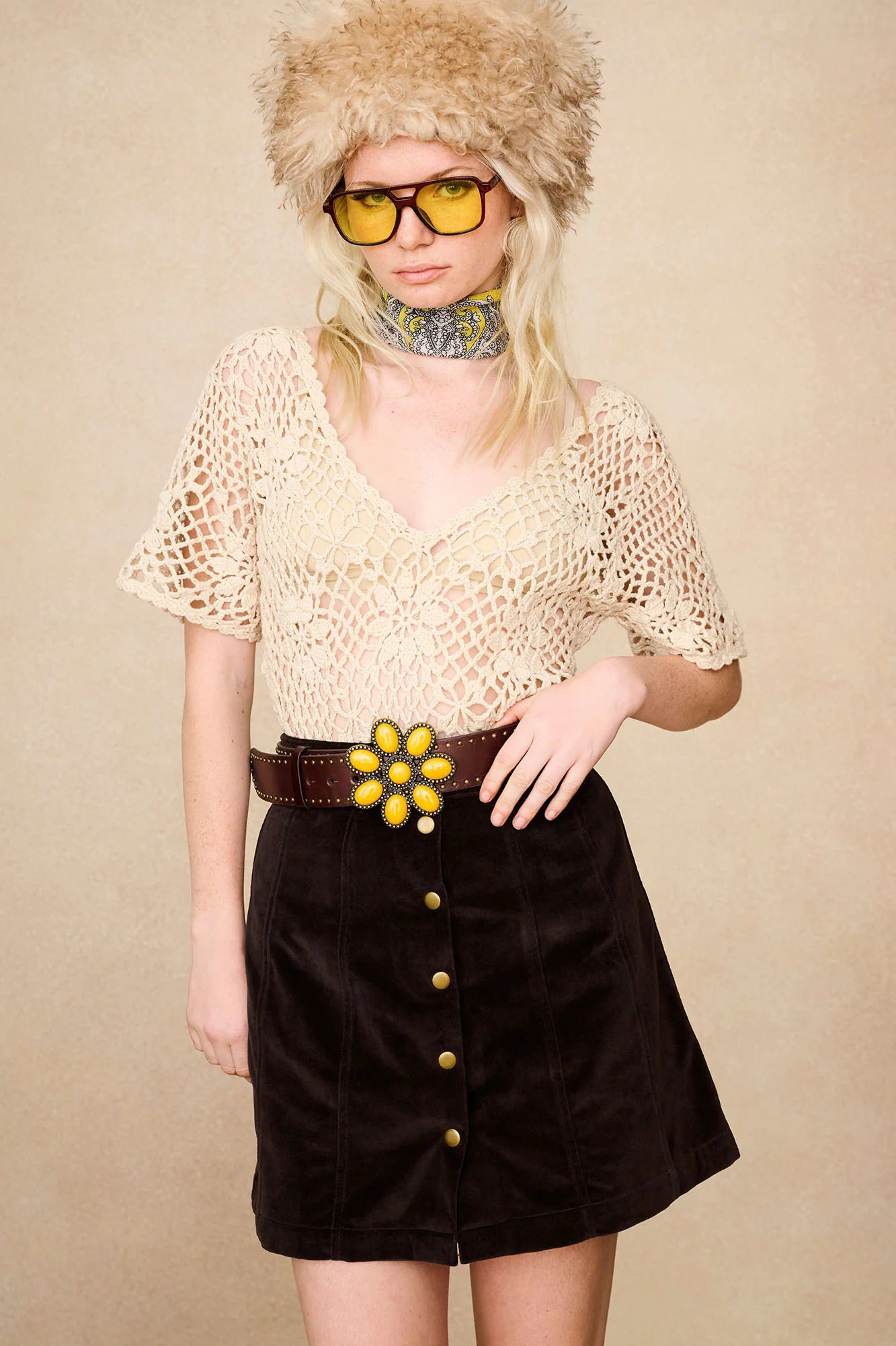 Margaux Cream Floral Crochet Top - Image 3