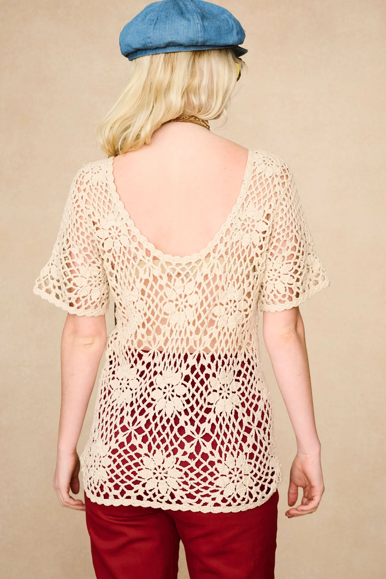 Margaux Cream Floral Crochet Top - Image 7