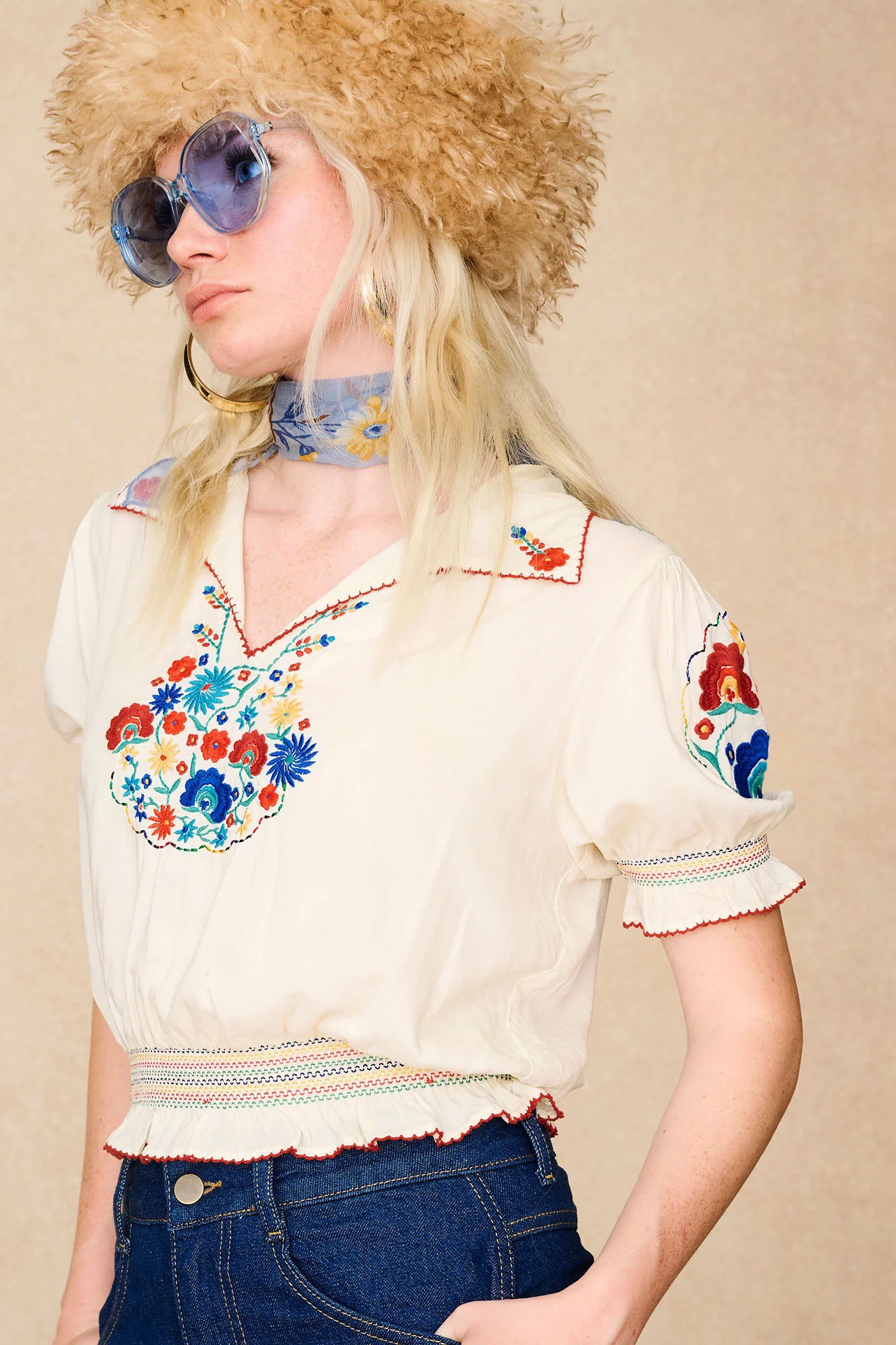 Rosalie Cream Floral Penny Lane Blouse - Image 7