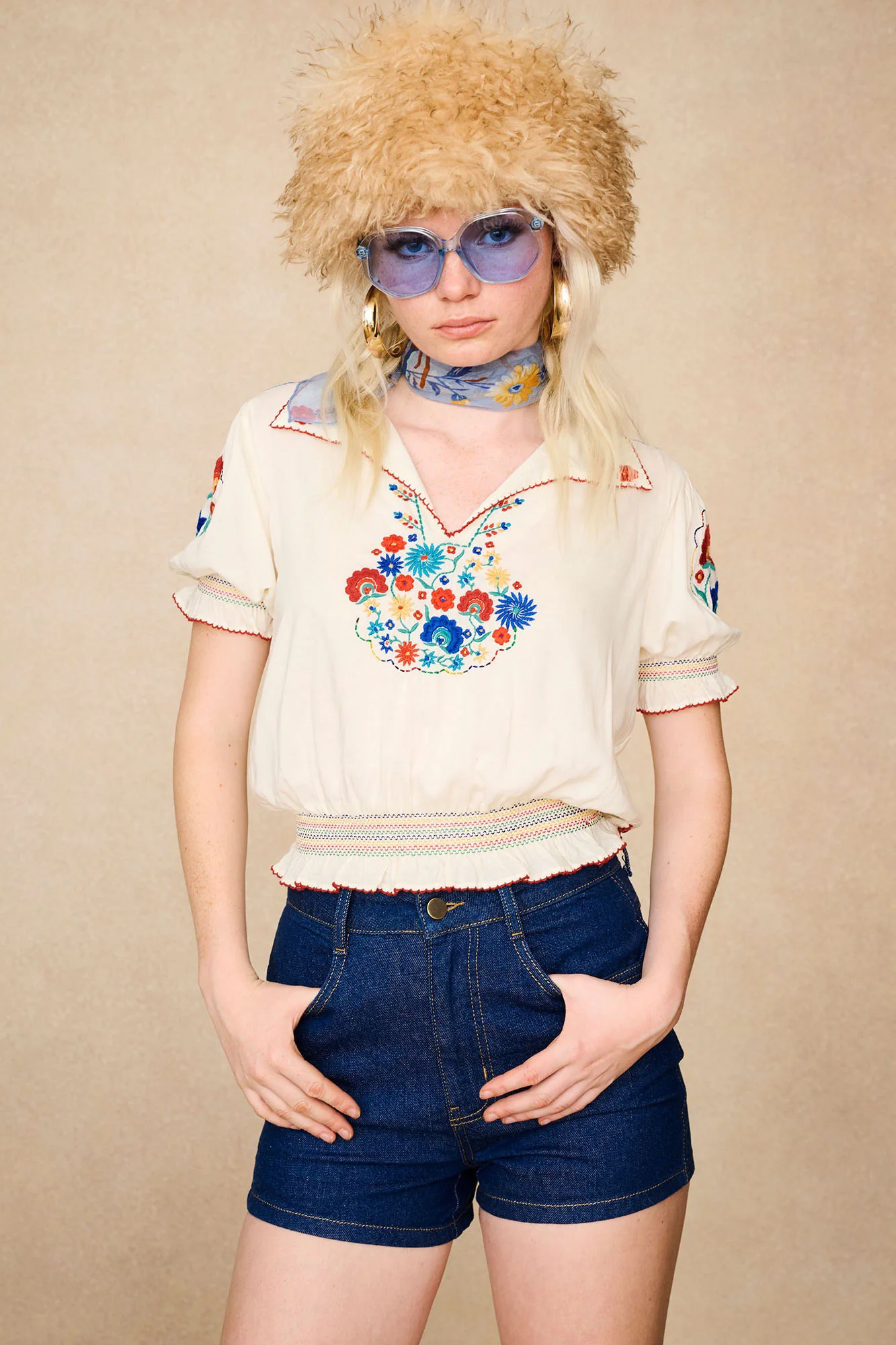 Rosalie Cream Floral Penny Lane Blouse - Image 9