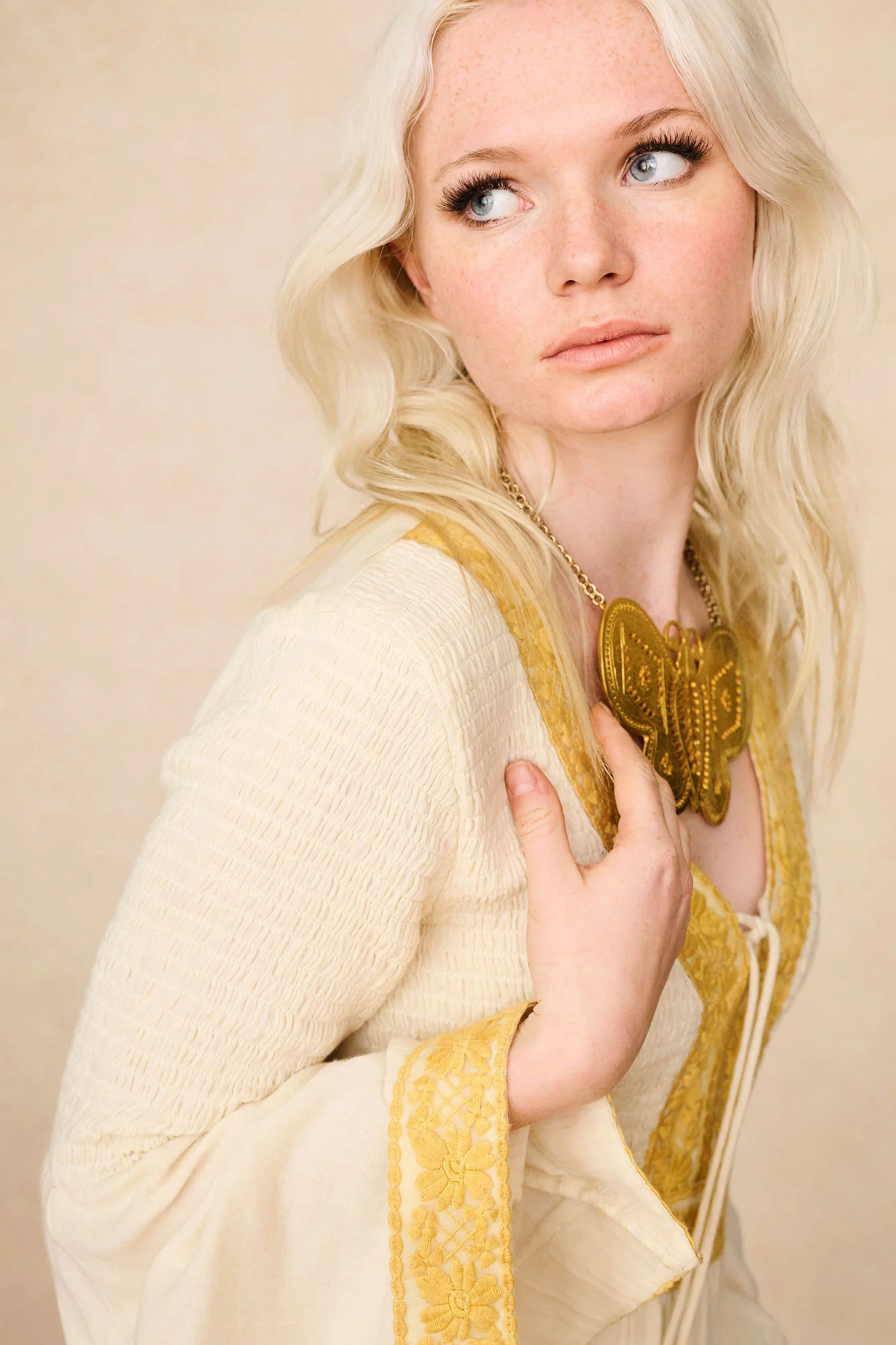 Reverie Cream Lace Trim Mini Dress - Image 7