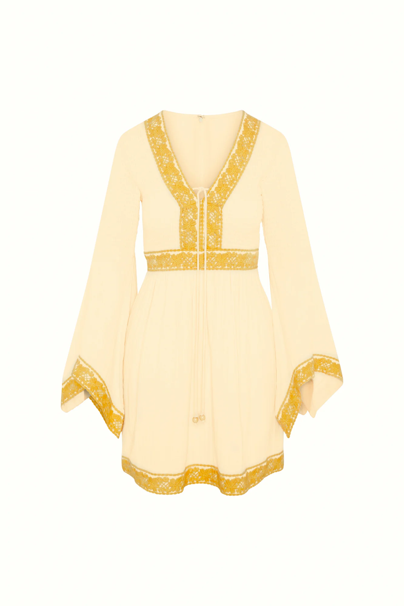 Reverie Cream Lace Trim Mini Dress - Image 8