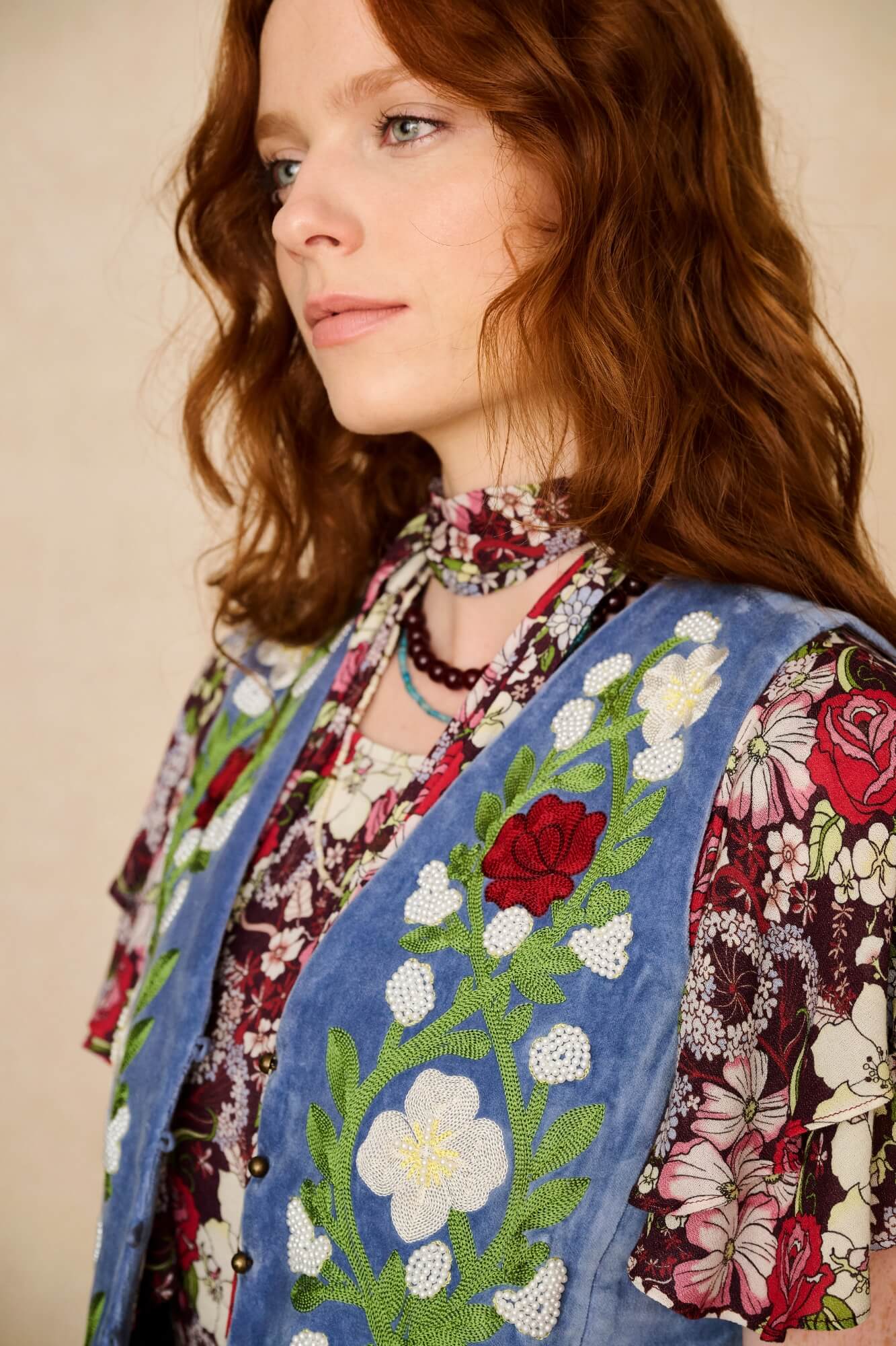 Delphinium Blue Embroidered Vest - Image 3