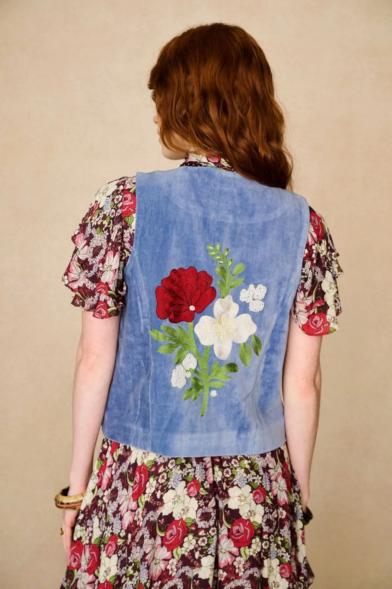 Delphinium Blue Embroidered Vest - Image 6