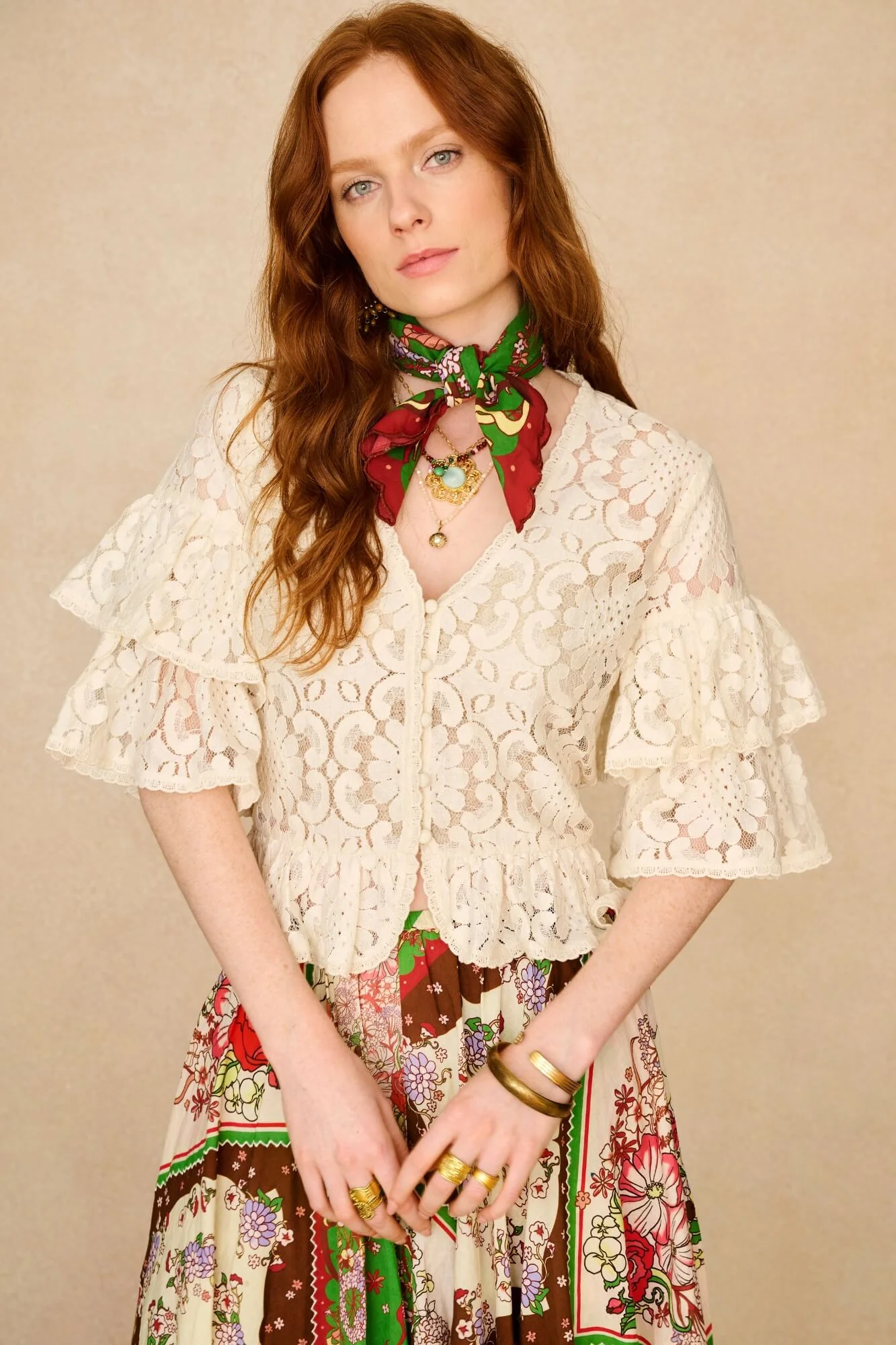 Evergreen Floral Scarf - Image 3