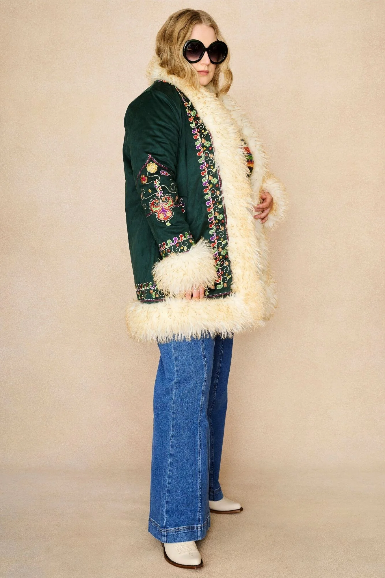 Breaking Hearts Green Embroidered Penny Lane Coat - Image 6
