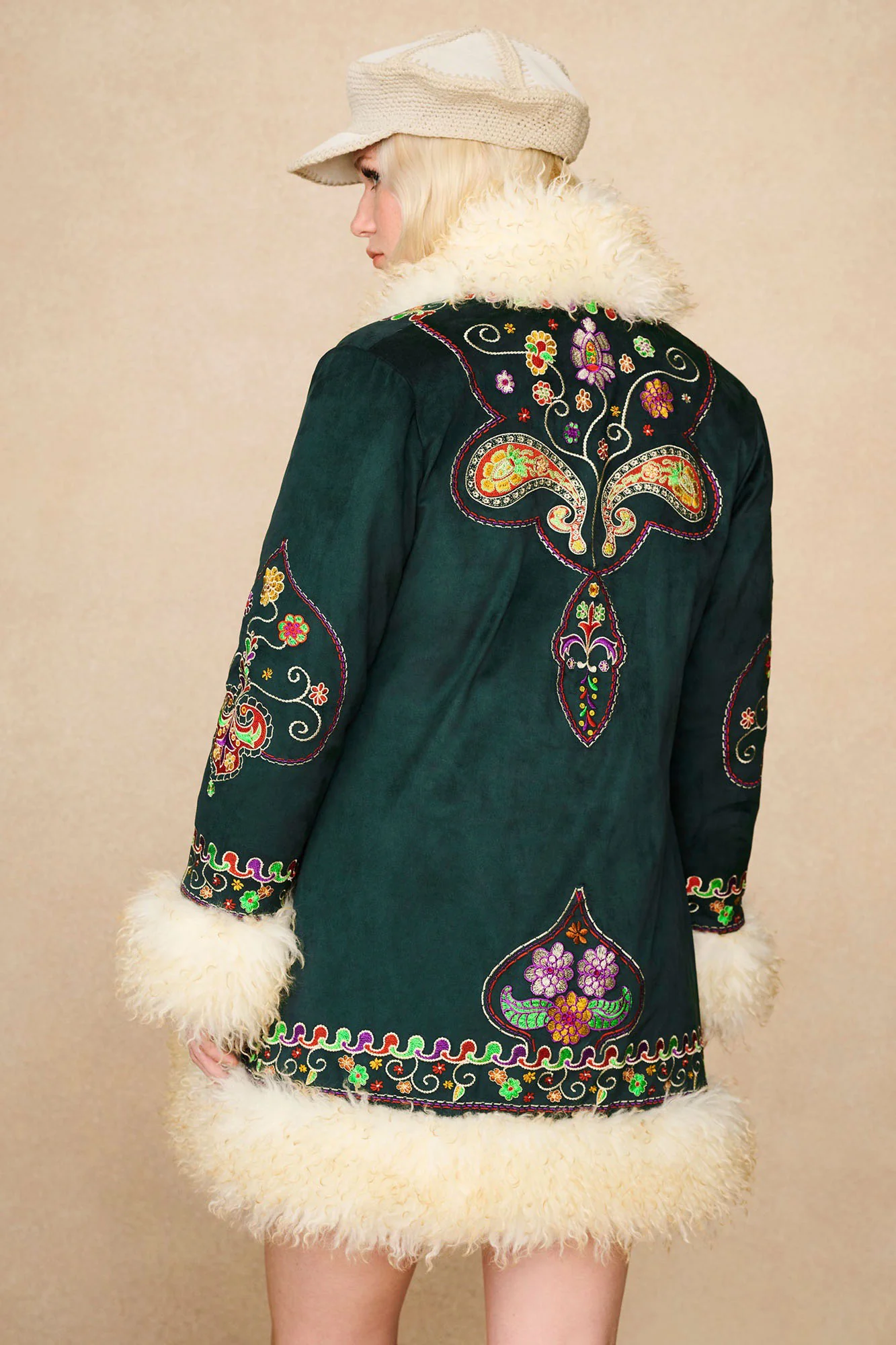 Breaking Hearts Green Embroidered Penny Lane Coat - Image 8