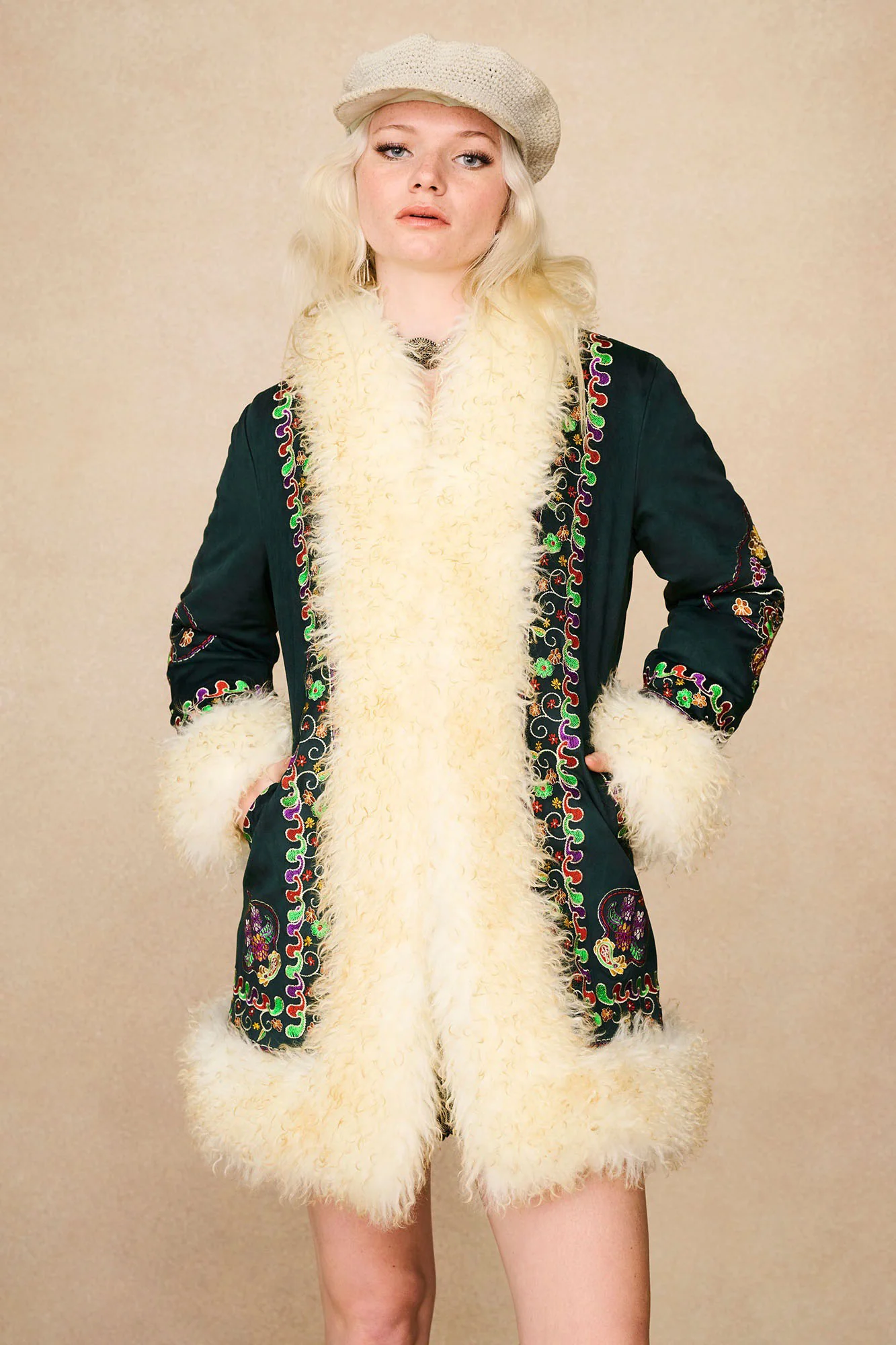Breaking Hearts Green Embroidered Penny Lane Coat - Image 9