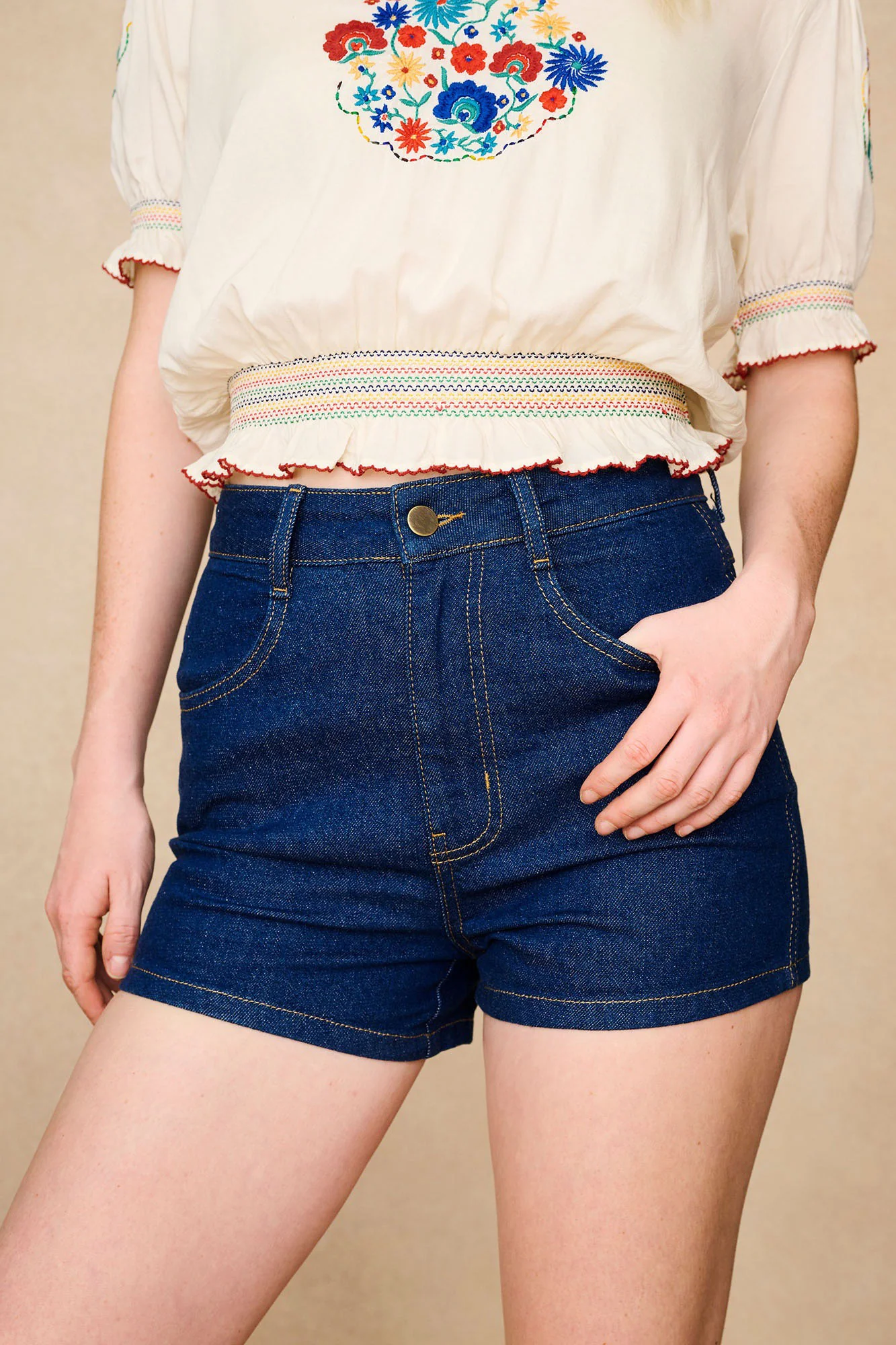 High Noon High Waisted Denim Shorts - Image 4