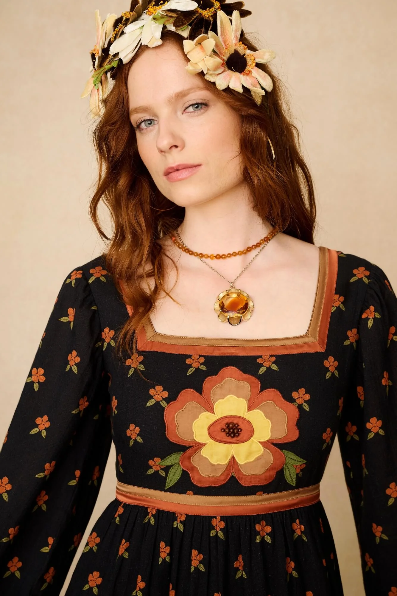 Marigold Black Prairie Maxi Dress - Image 4