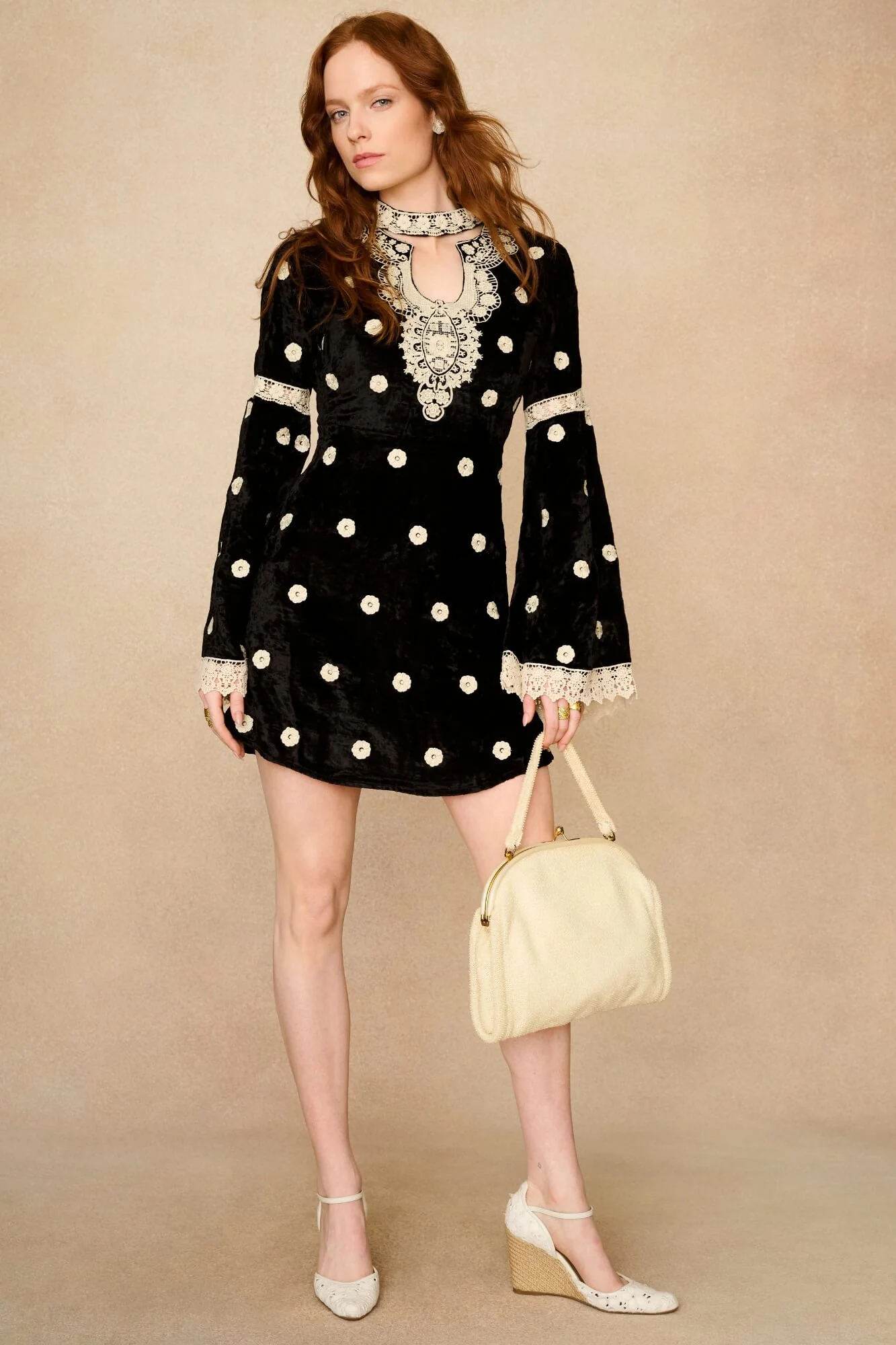 Nightshade Black Velvet Mini Dress - Image 6