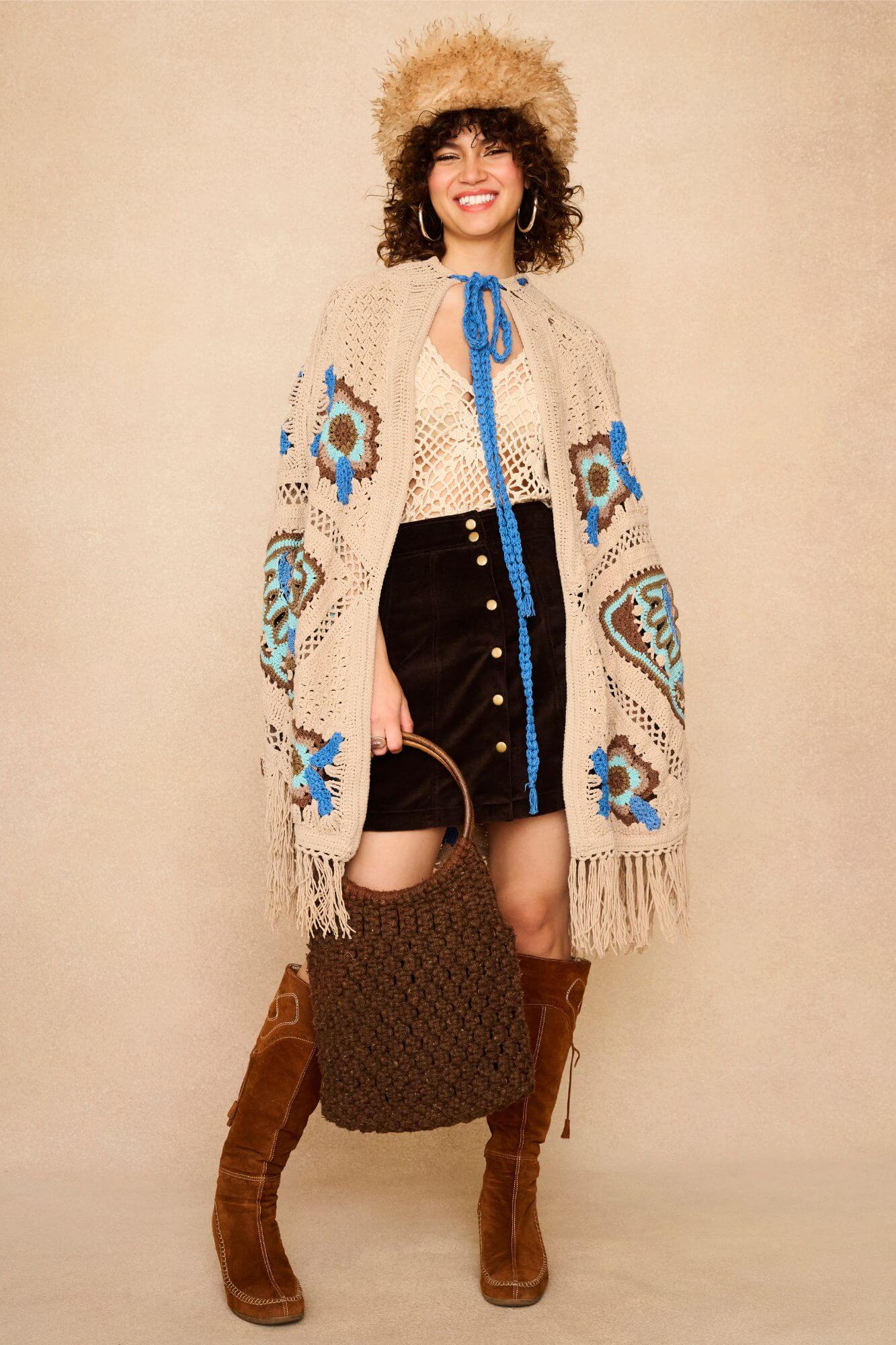 Open Wings Knitted Butterfly Cape - Image 4