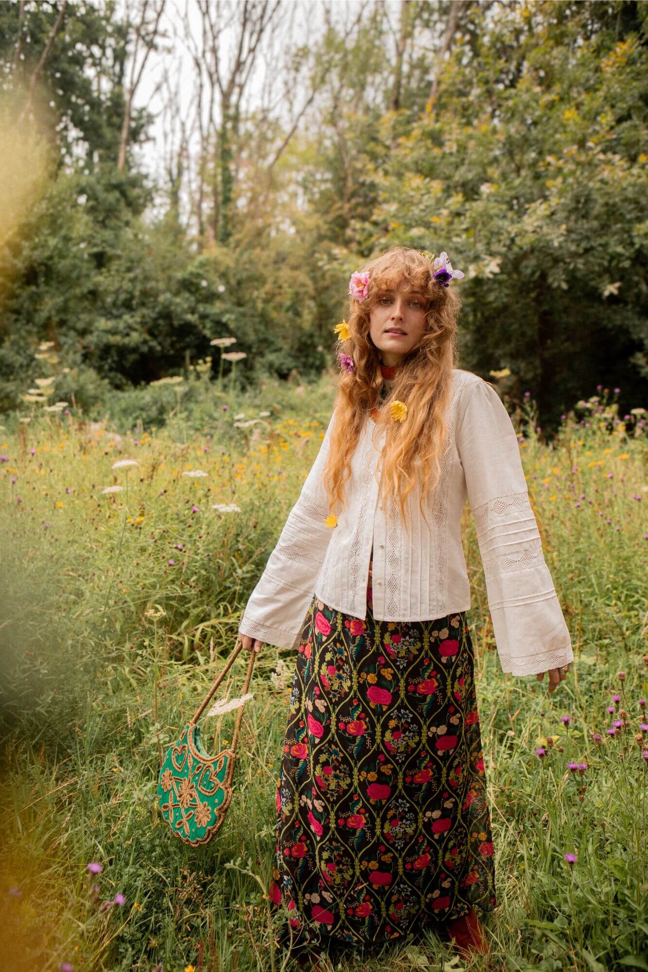 Rose Belle Cream Lace Panelled Blouse - Image 4