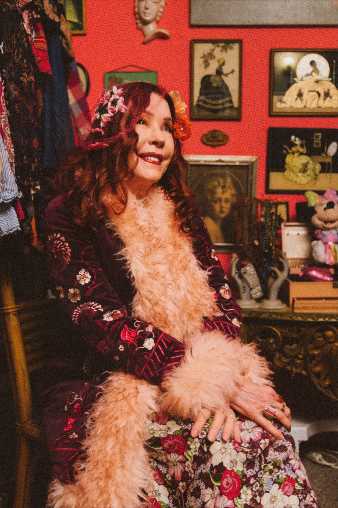 Rosewood Burgundy Embroidered Velvet Penny Lane Coat - Image 8