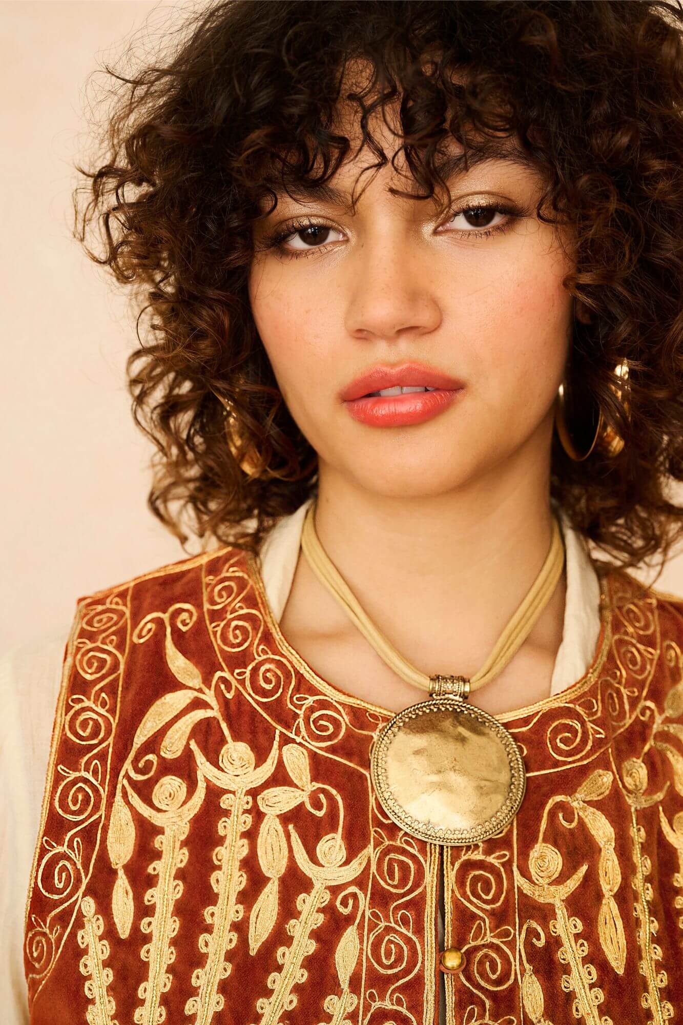 Tangerine Dream Orange Velvet Vest - Image 3