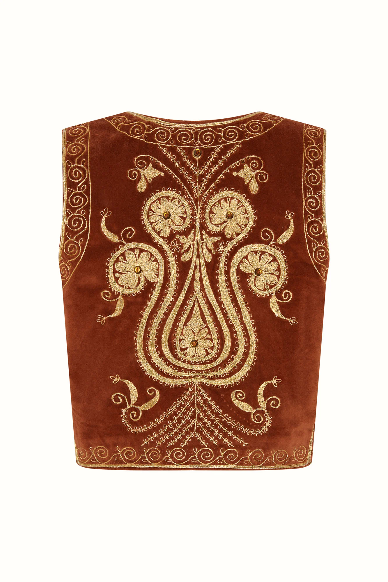 Tangerine Dream Orange Velvet Vest - Image 6