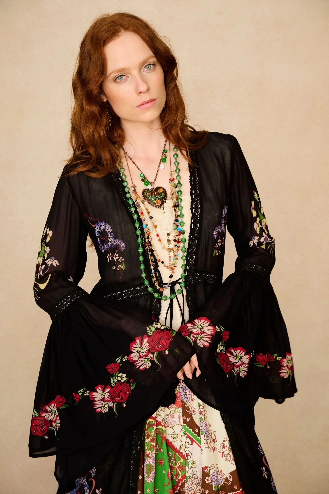 Wildflower Black Wide Sleeve Duster - Image 4